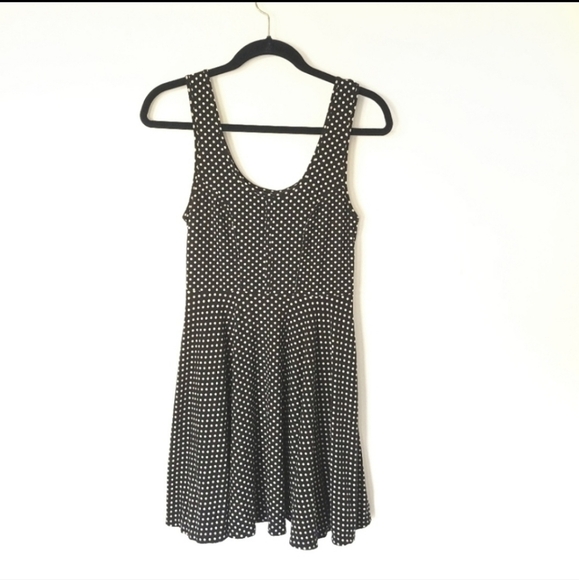 Free People Black and White Polka Dot Skater Dress Size SP - Picture 1 of 7